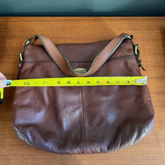 FOSSIL Fold over Crossbody/Shoulder bag preloved Vintage Leather - Picture 3 of 16